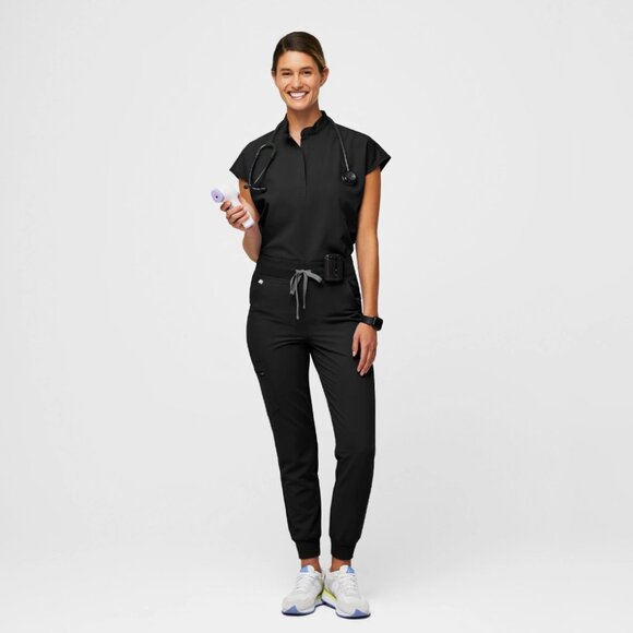 FIGS Black Zamora™ High Waisted - Tall Jogger Scrub Pants - Picture 3 of 6